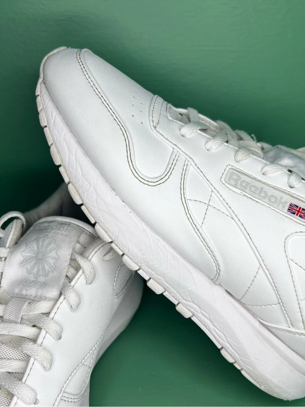 Reebok White Leather Low-Top Sneakers